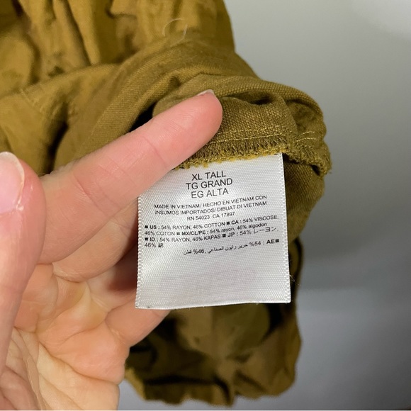 Old Navy Long Sleeve Utility Style Romper Moss Green V Neck Button Front XL Tall - Picture 7 of 9